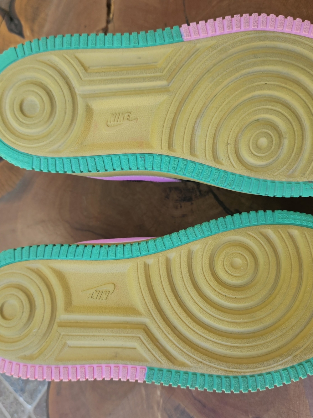 (MWOB) Nike Kids Air Force 1 Low — Black/Light Blue with Teal Laces 3Y - Picture 14 of 15
